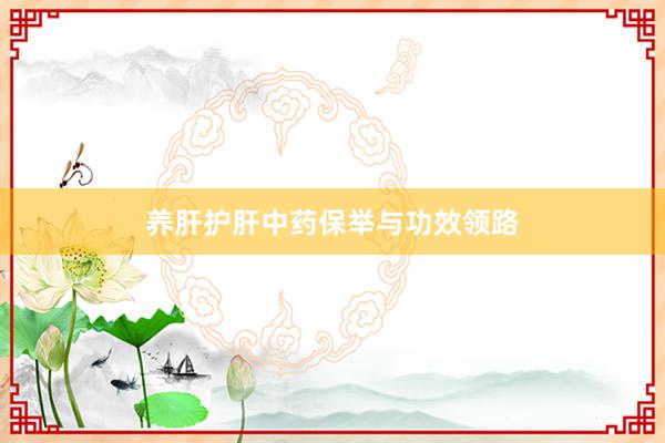 养肝护肝中药保举与功效领路